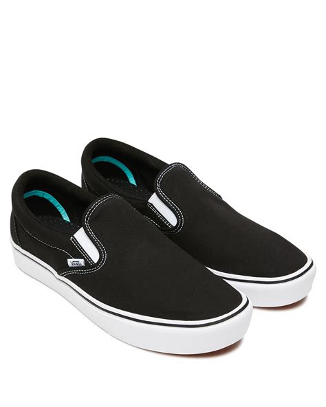 black vans slip on|black slip on vans men.